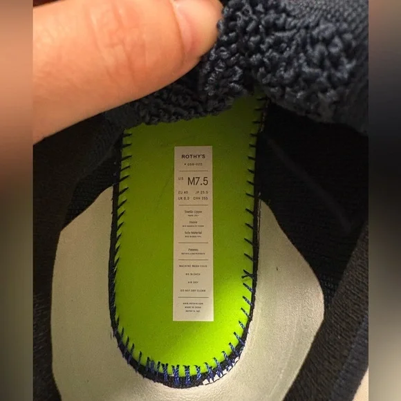 Rothy's Men's RS01 Deep Blue/Navy Casual Sneakers NEW - Picture 10 of 10